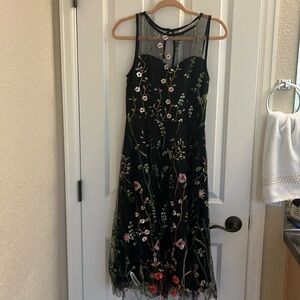 Black dress with flower details